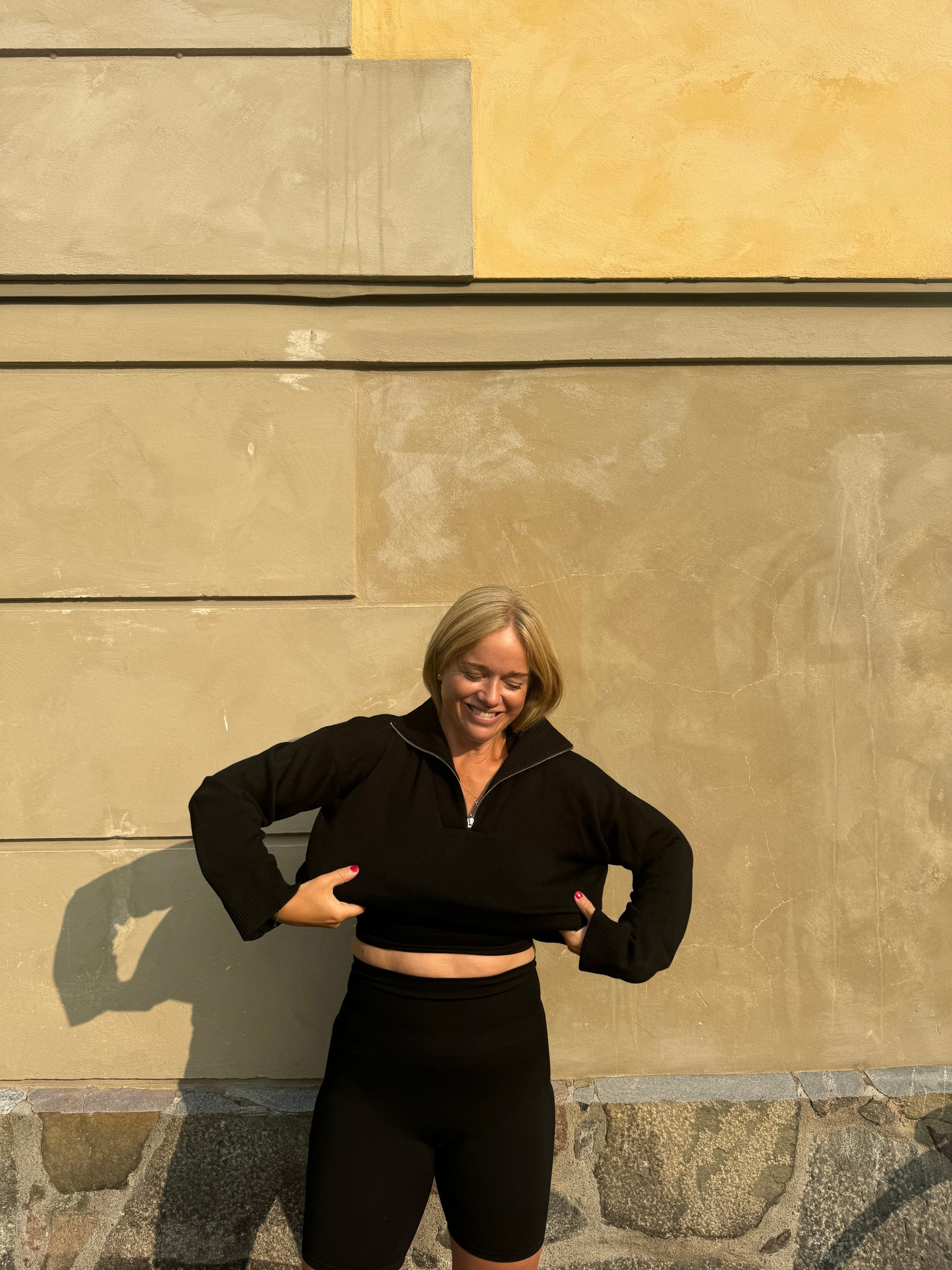 Merino Studio: Half-Zip / Svart