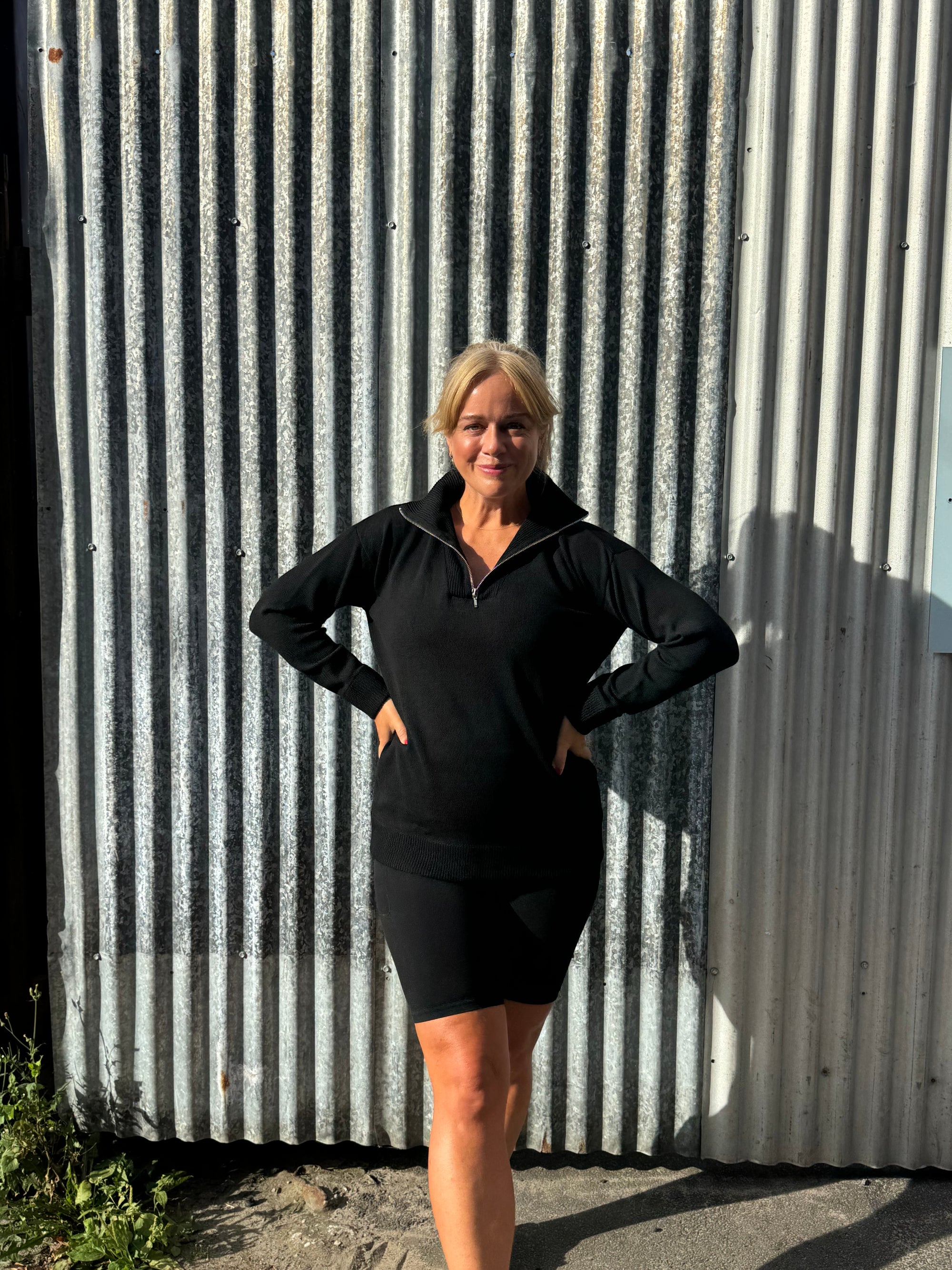 Merino Studio: Half-Zip / Svart