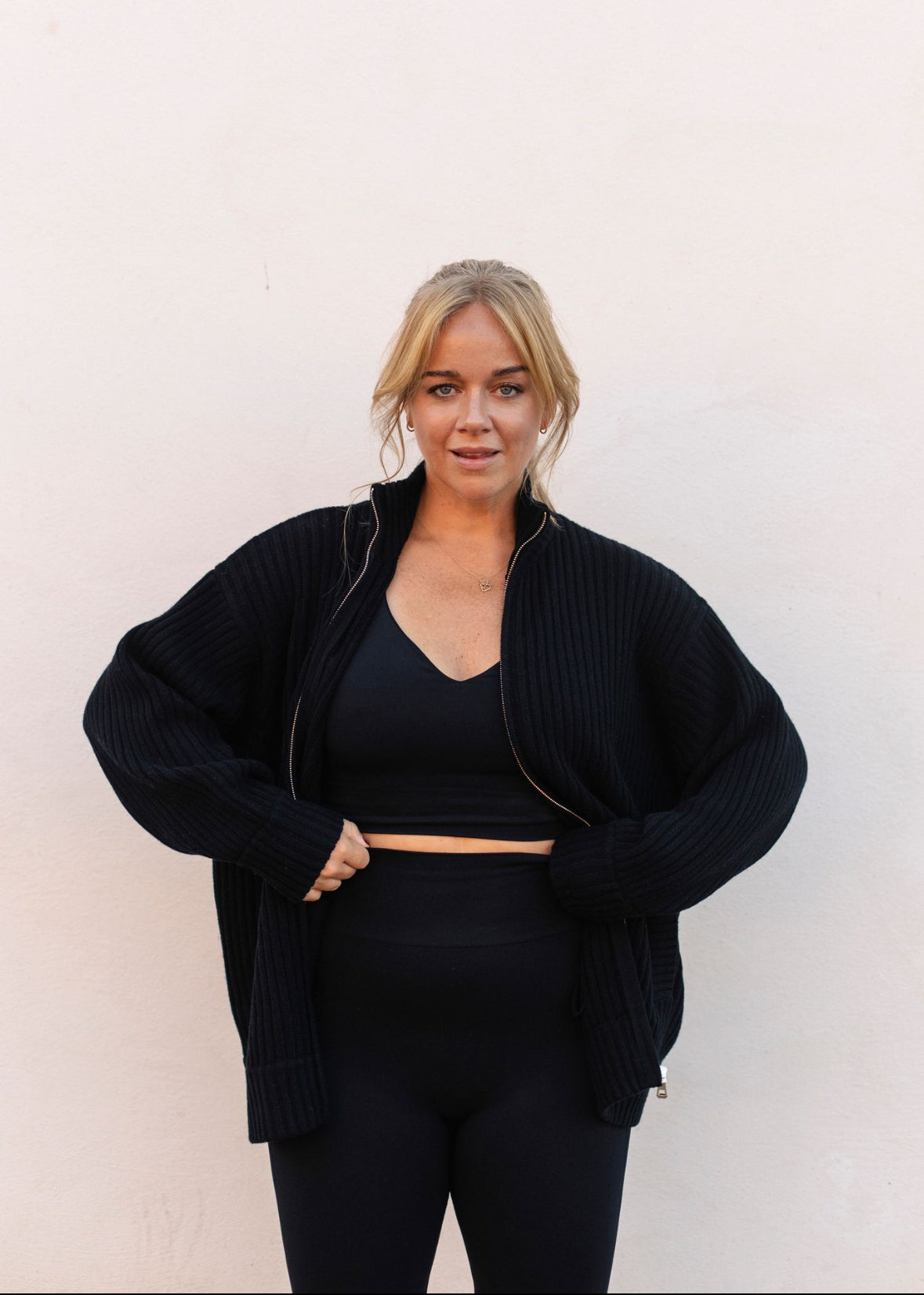 Merino Studio: Rib Bomber / Solid Black