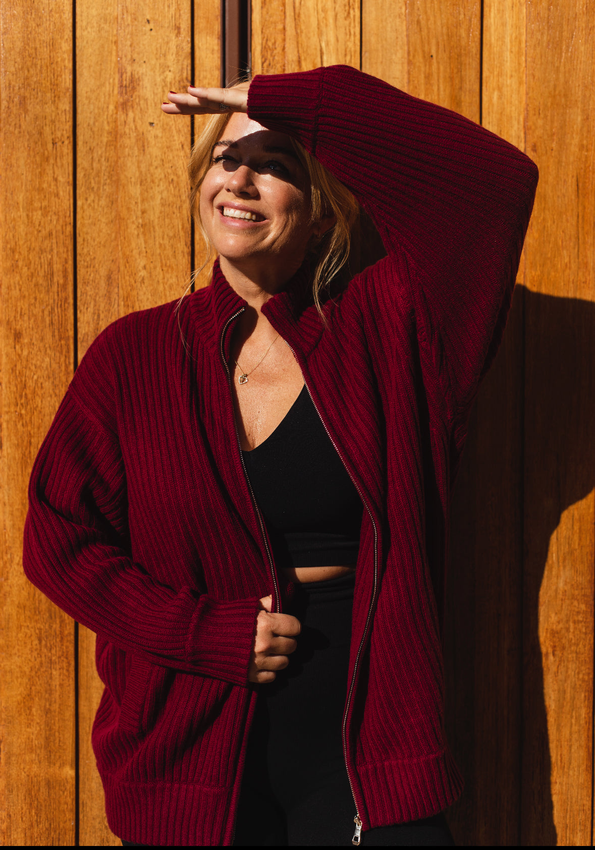 Merino Studio: Rib Bomber / Burgundy