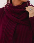 Merino Studio: Rib Scarf / Burgundy