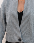 Merino Studio: Rib Cardigan / Classic Grey