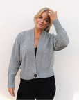 Merino Studio: Rib Cardigan / Classic Grey