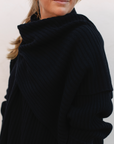 Merino Studio: Rib Scarf / Svart