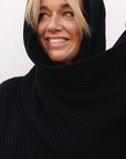Merino Studio: Rib Scarf / Svart