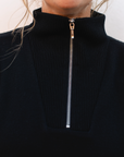Merino Studio: Half-Zip / Svart