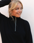 Merino Studio: Half-Zip / Svart