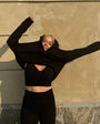 Merino Studio Half-Zip / Solid Black