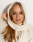 Marina Fine Hooded Scarf / Cream