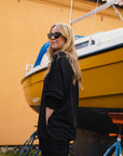 Relaxed Sweatshirt Dress / Solid Black