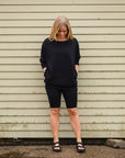 Relaxed Sweatshirt Dress / Solid Black