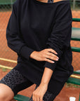 Relaxed Sweatshirt Dress / Solid Black