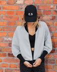 Ebba's Essential Zip Jacket / Grey & Black