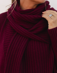 Merino Studio: Rib Scarf / Burgundy