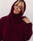 Merino Studio: Rib Scarf / Burgundy