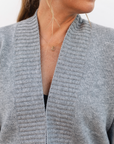 Merino Studio: Rib Cardigan / Classic Grey