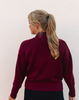 Merino Studio: Rib Cardigan / Burgundy