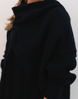 Merino Studio: Rib Scarf / Solid Black