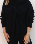 Merino Studio: Rib Scarf / Svart