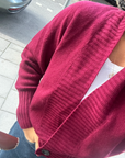 Merino Studio: Rib Cardigan / Burgundy