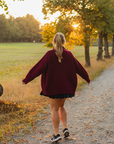 Merino Studio: Rib Bomber / Burgundy