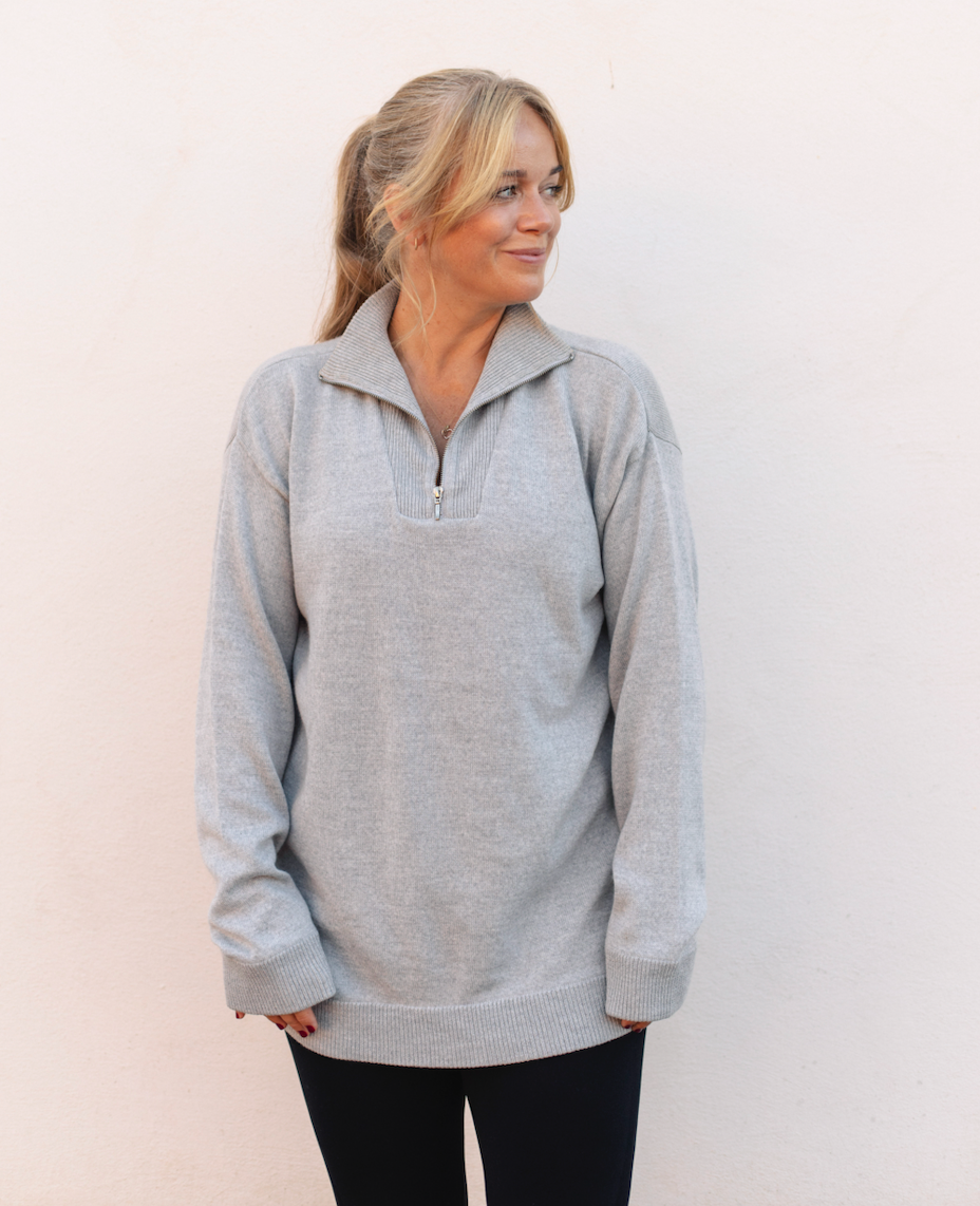 Merino Studio Half-Zip / Grey Melange