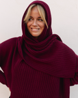 Merino Studio: Rib Scarf / Burgundy