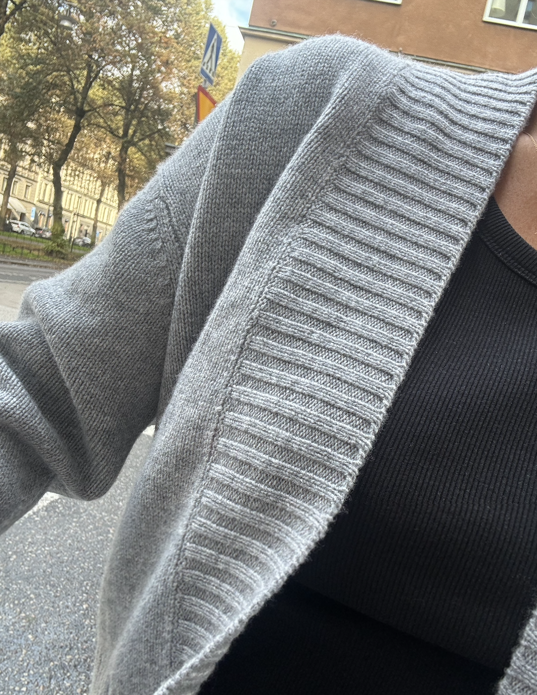 Merino Studio: Rib Cardigan / Classic Grey