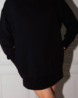 Relaxed Sweatshirt Dress / Solid Black